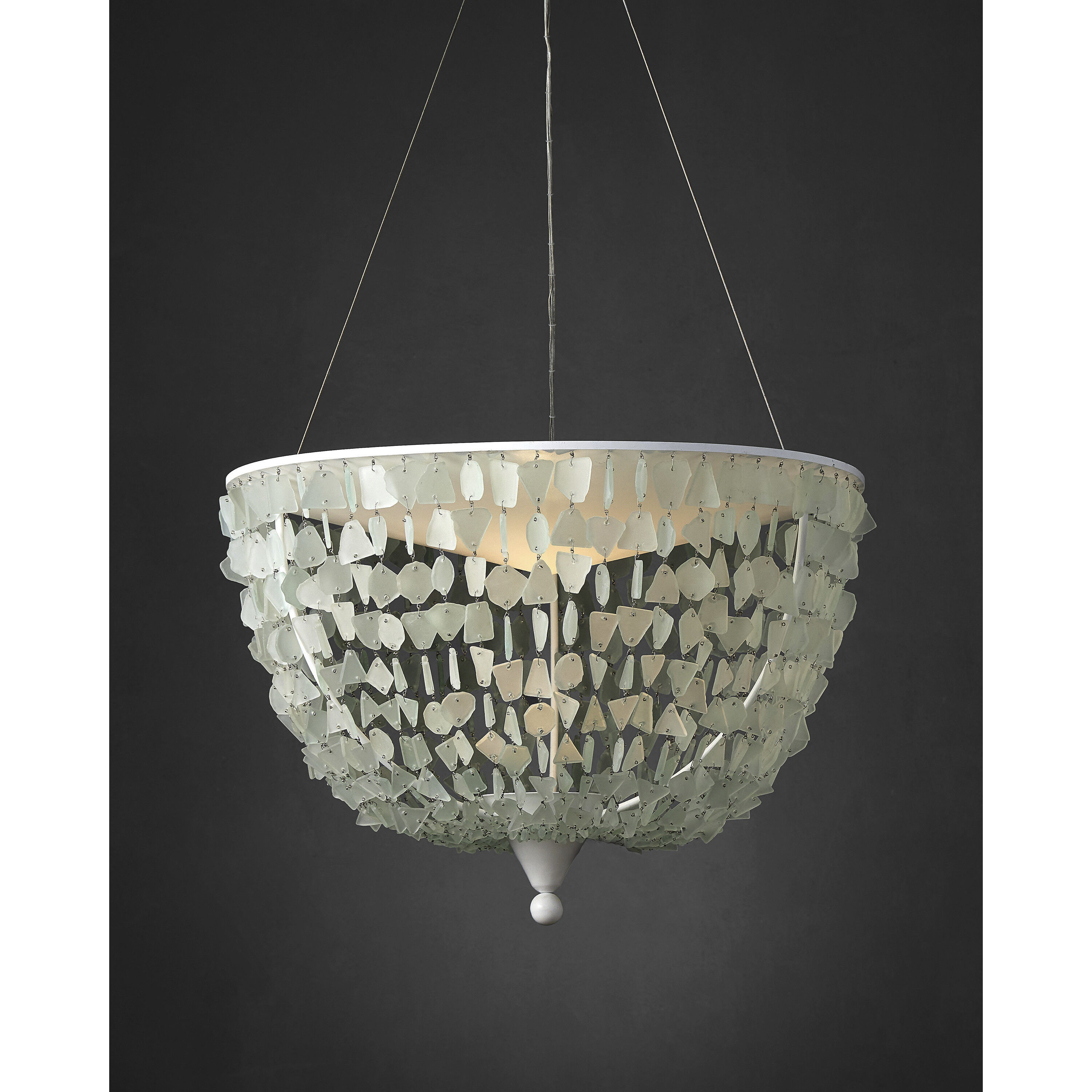 Thalassa 1 Light 29.5 inch Seaglass/Sugar White Pendant Ceiling Light