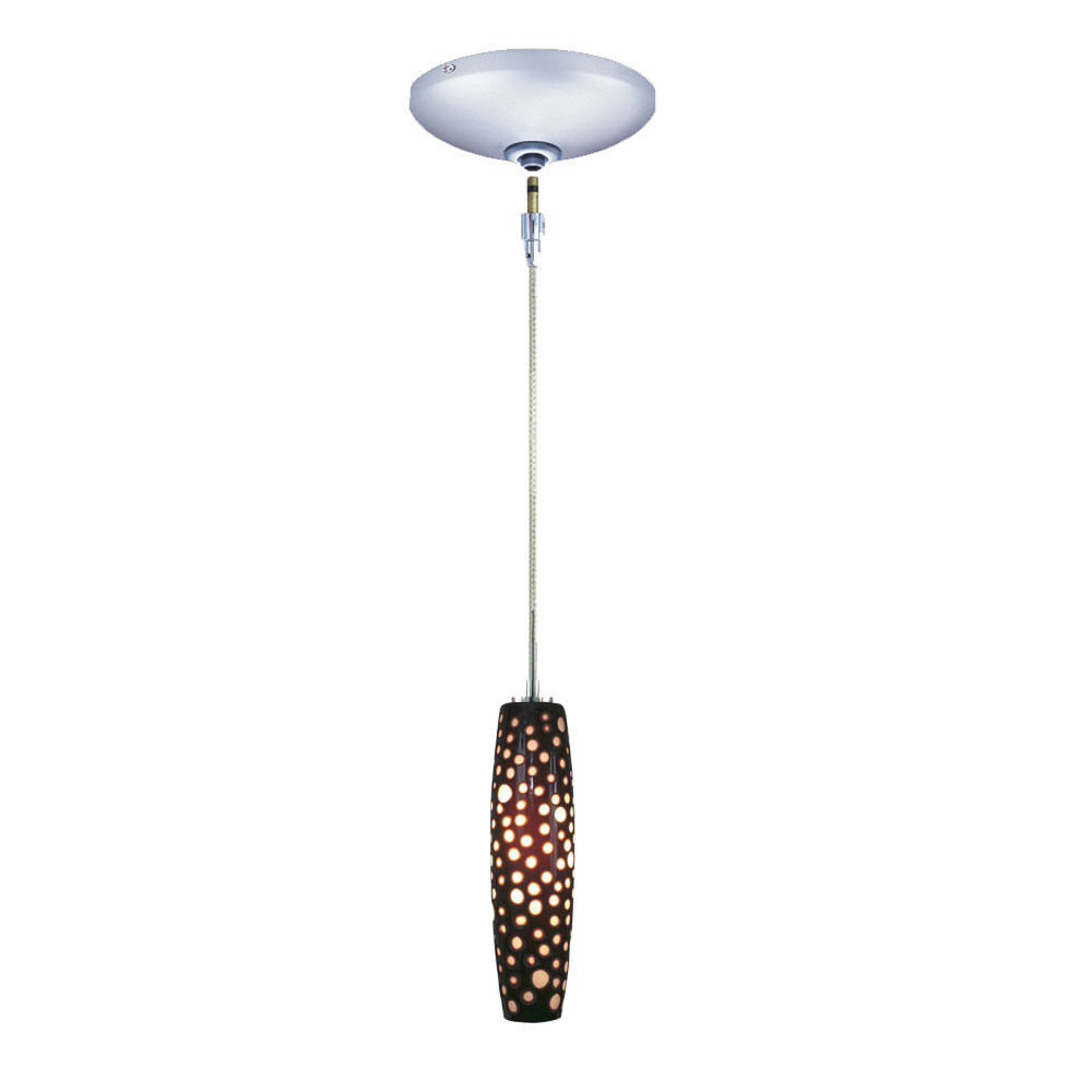 Envisage VI 1 Light 3 inch Chrome Mini Pendant Ceiling Light in Black/White Dense Circles