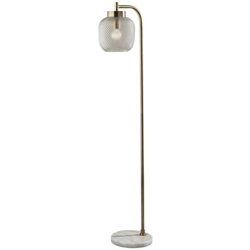 Natasha 58 inch 100.00 watt Antique Brass Floor Lamp Portable Light