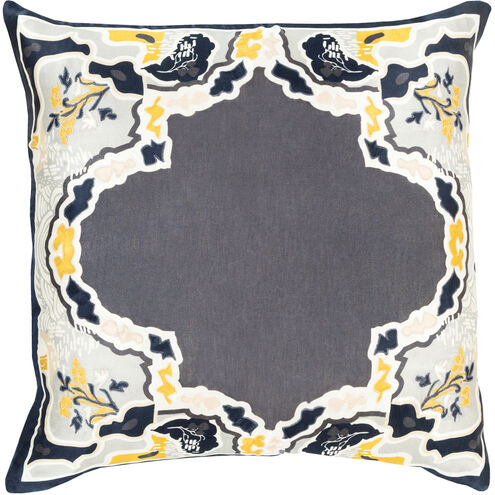 Geisha 22 inch Ivory, Mustard, Light Gray Pillow Kit