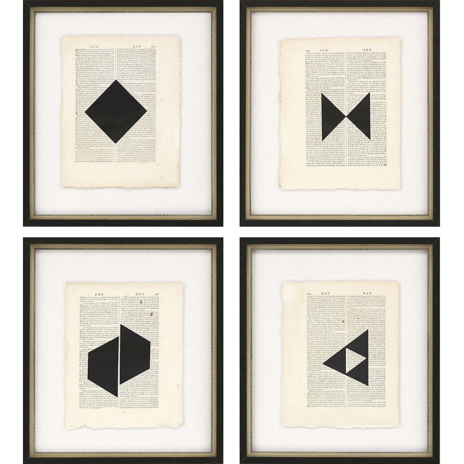 Geometrics Black and Beige and Neutral Framed Art