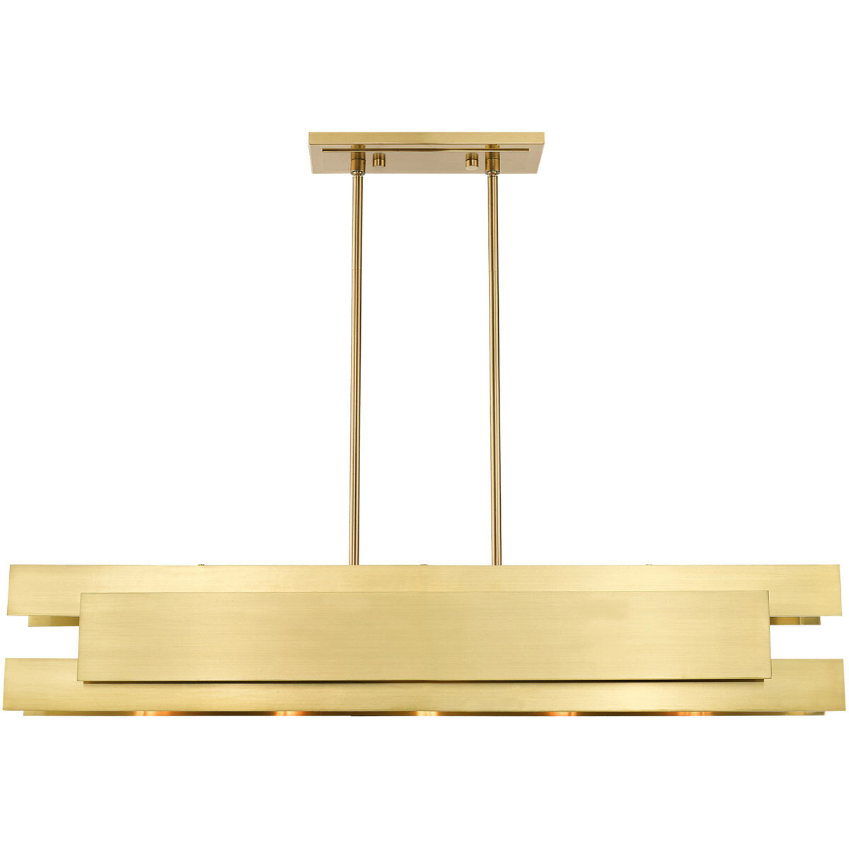 Varick 5 Light 46 inch Satin Brass Linear Chandelier Ceiling Light
