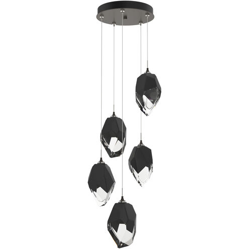 Chrysalis 5 Light 16.1 inch Dark Smoke Pendant Ceiling Light in Black Crystal, Large