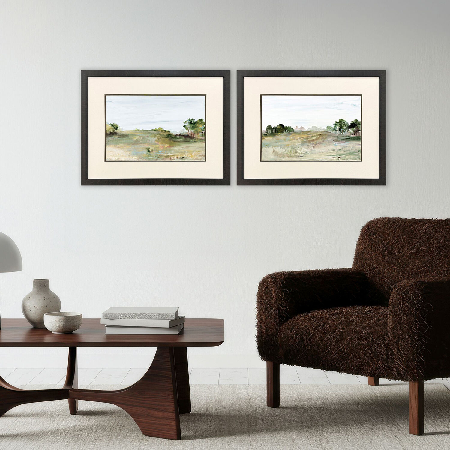 Relaxing View Green and Blue and Brown Framed Art, Propac