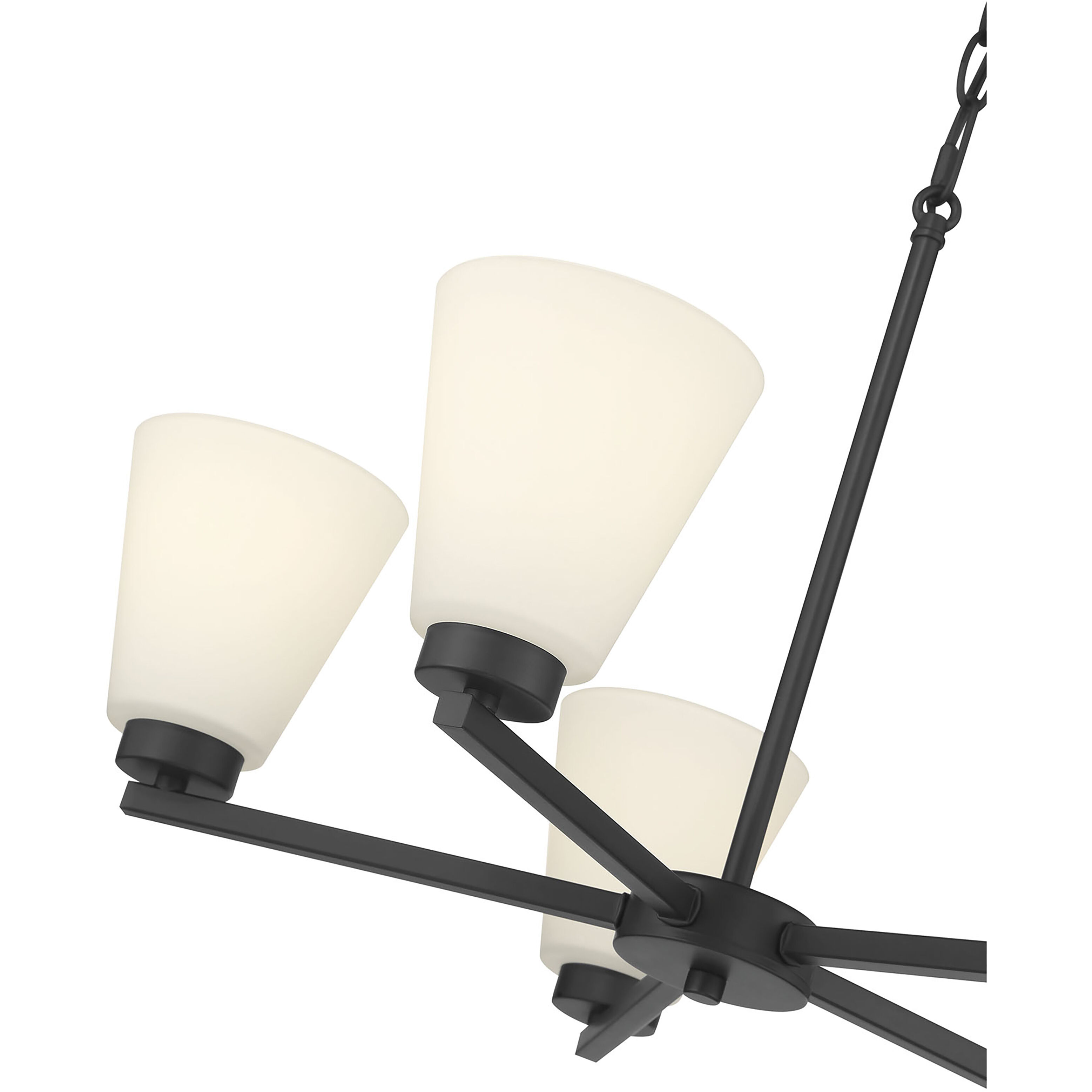 Strayhan 5 Light 24 inch Matte Black Chandelier Ceiling Light