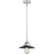 Nouveau 2 Railroad 1 Light 8 inch Polished Chrome Mini Pendant Ceiling Light in Incandescent, Matte Black