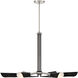 Turbine 6 Light 34 inch Coal With Brushed Nickel Chandelier Ceiling Light