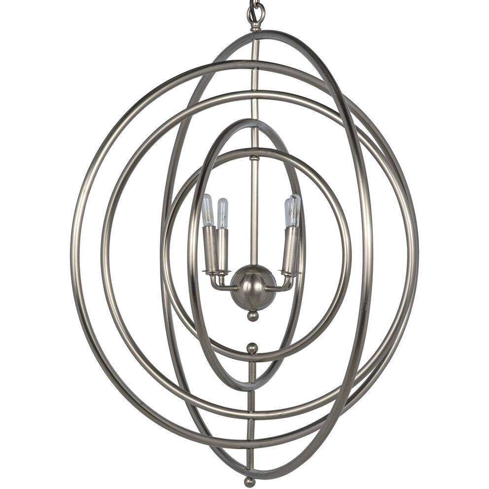 Brooks 4 Light 30 inch Antique Silver Pendant Ceiling Light