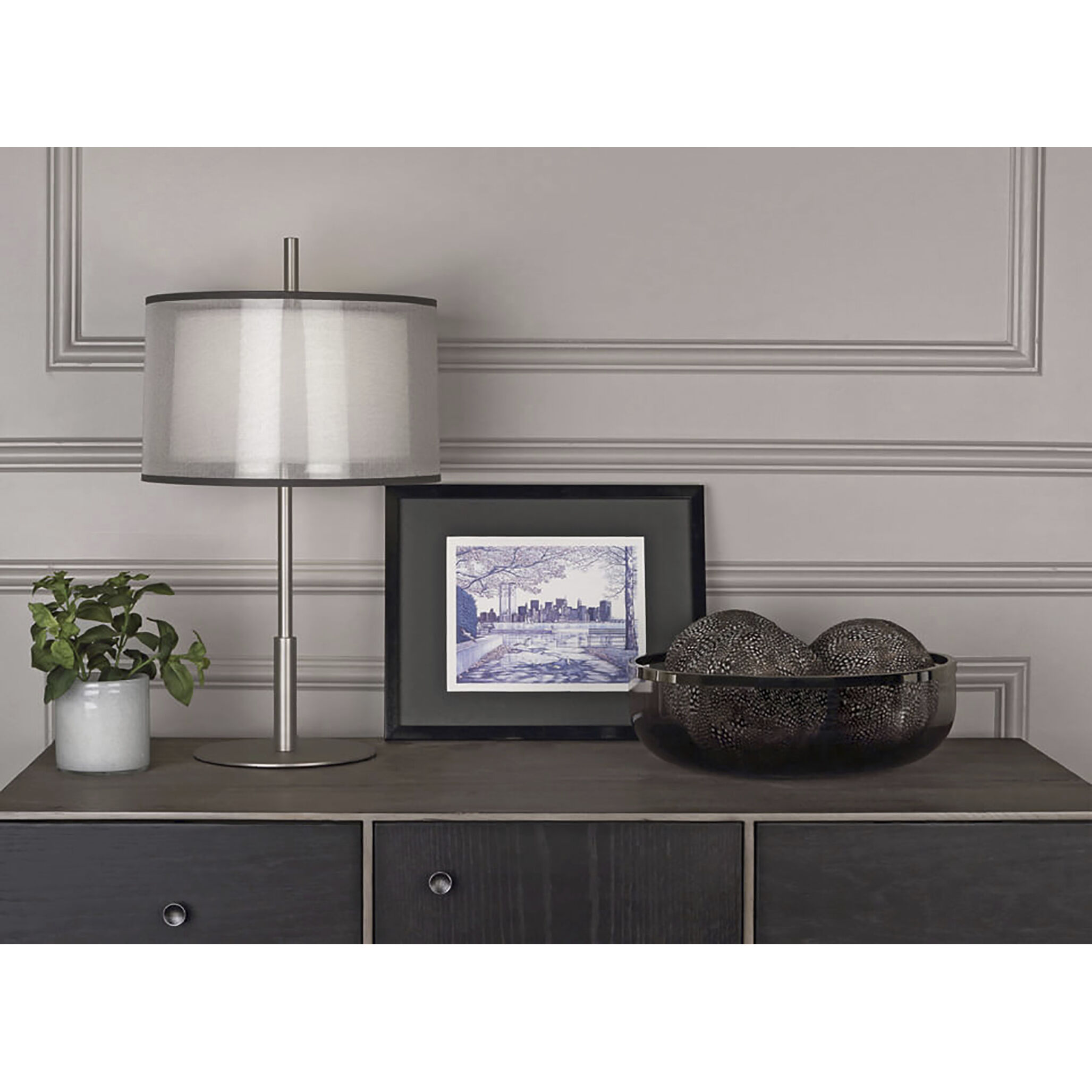 Saturnia 22.75 inch 60 watt Stainless Steel Accent Lamp Portable Light