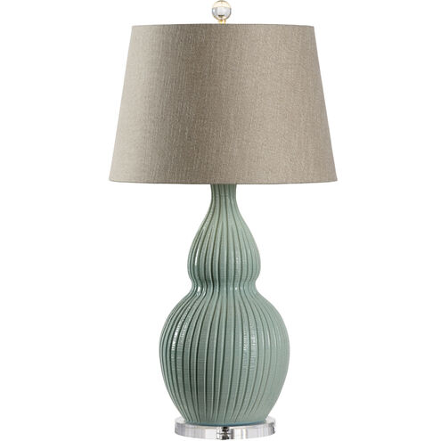 Vietri 34 inch 100 watt Mint Glaze Table Lamp Portable Light