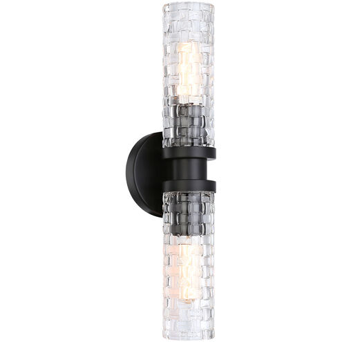 Matteo Lighting Weaver 2 Light 4.75 inch Black Wall Sconce Wall Light W32112BK - Open Box