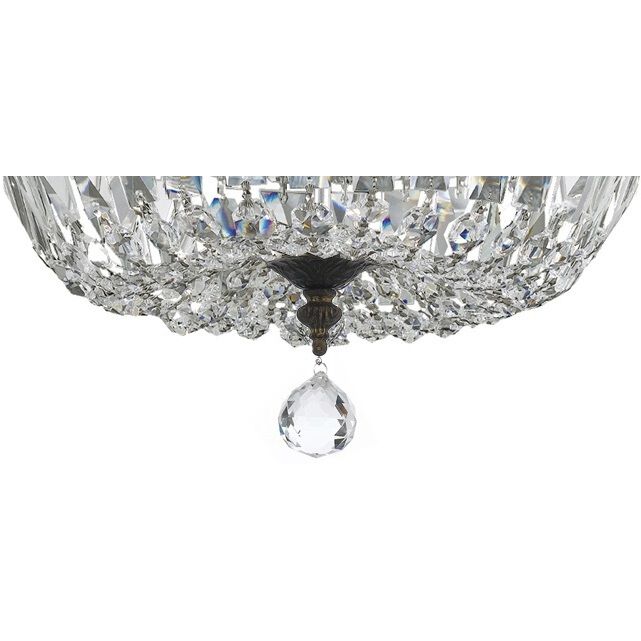 Everett 3 Light 12 inch Bronze Flush Ceiling Light