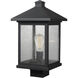 Portland 1 Light 17 inch Oil Rubbed Bronze Outdoor Post Mount Fixture in Clear Seedy Glass, 5.74