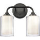 Auralume Fairbank 2 Light 12 inch Matte Black Bath Vanity Light Wall Light in Incandescent