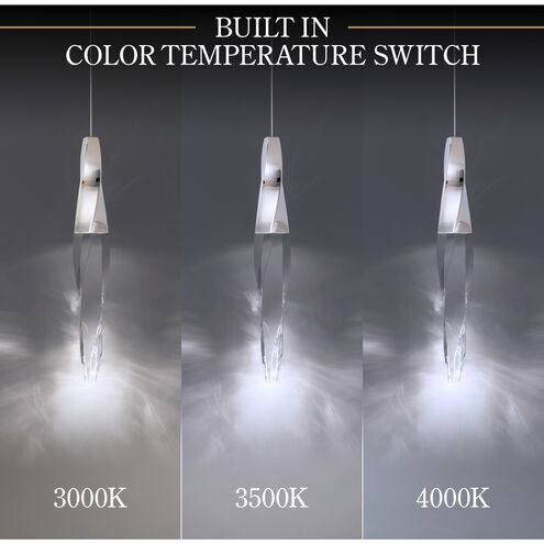 Beyond Kindjal LED 9.5 inch Polished Nickel Multi-Light Pendant Ceiling Light, Linear Canopy