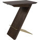 Breakthrough 22 X 17.25 inch Brushed Brass and Deep Brown Accent Table