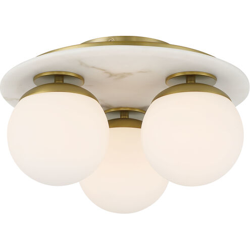 Orban 3 Light 15 inch Soft Brass Semi Flush Mount Ceiling Light