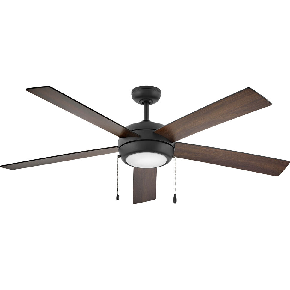 Croft 60 inch Matte Black with Matte Black, Walnut Blades Fan, Regency Series