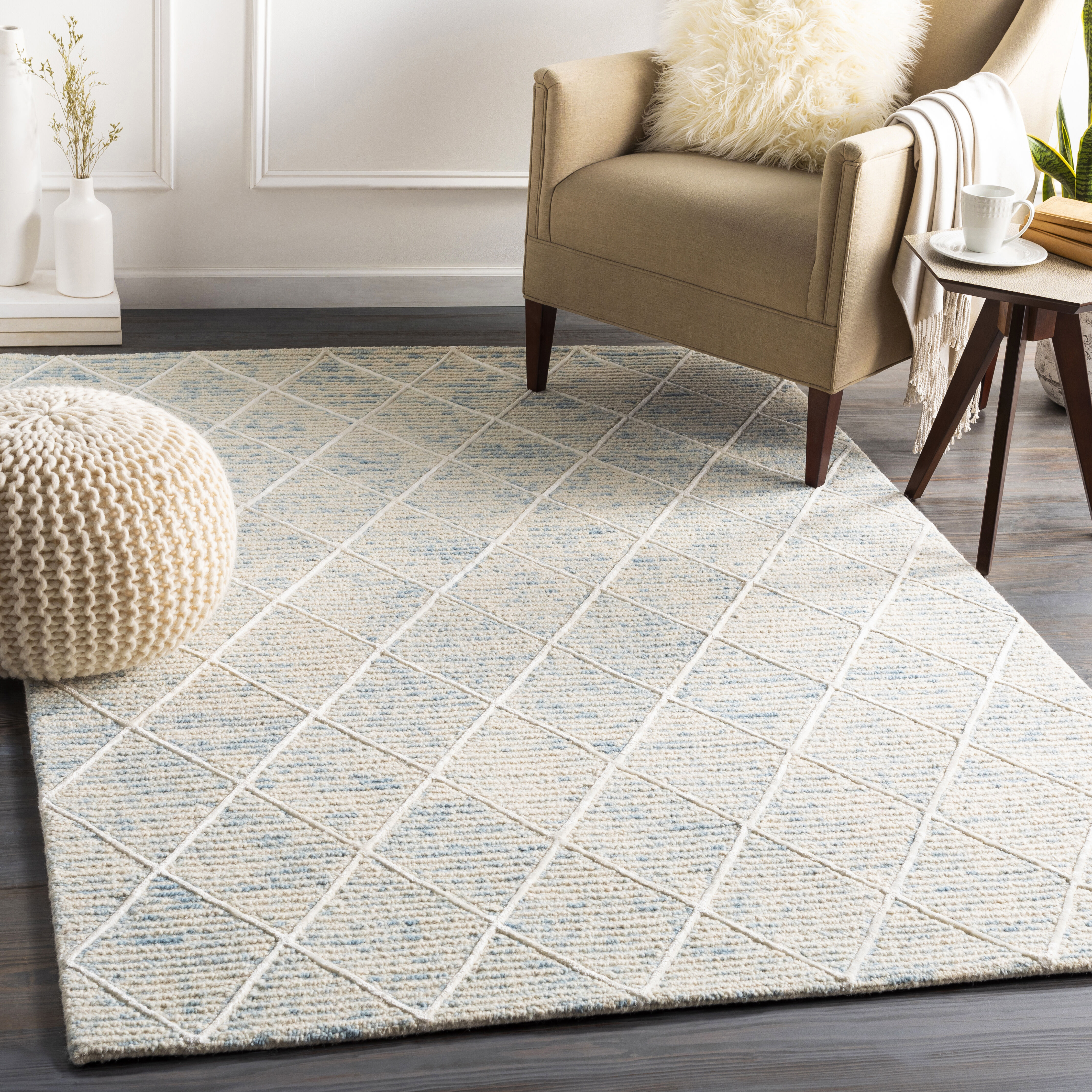 Eaton 36 X 24 inch Pale Blue Rug in 2 x 3, Rectangle