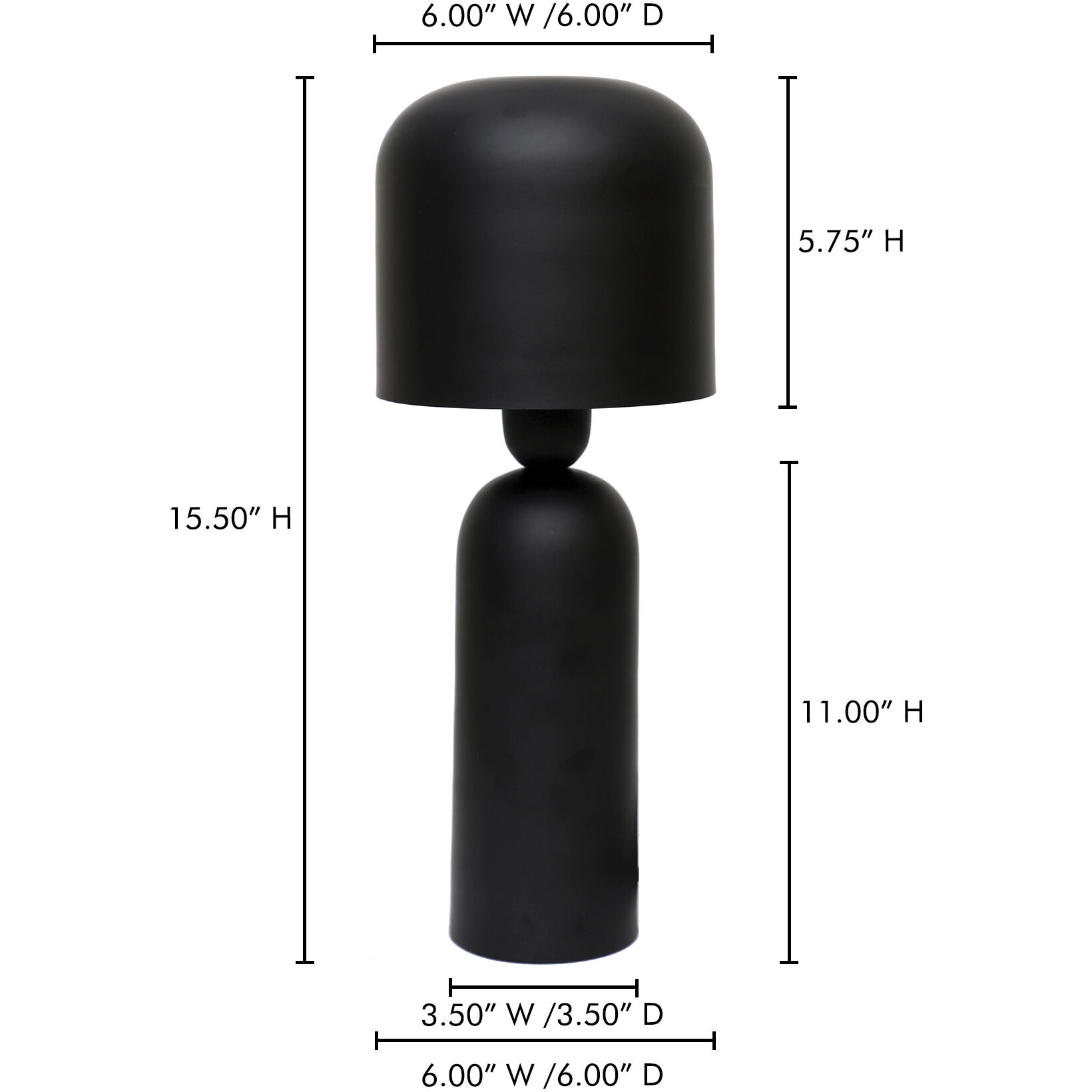 Echo 16 inch 7.00 watt Black Table Lamp Portable Light