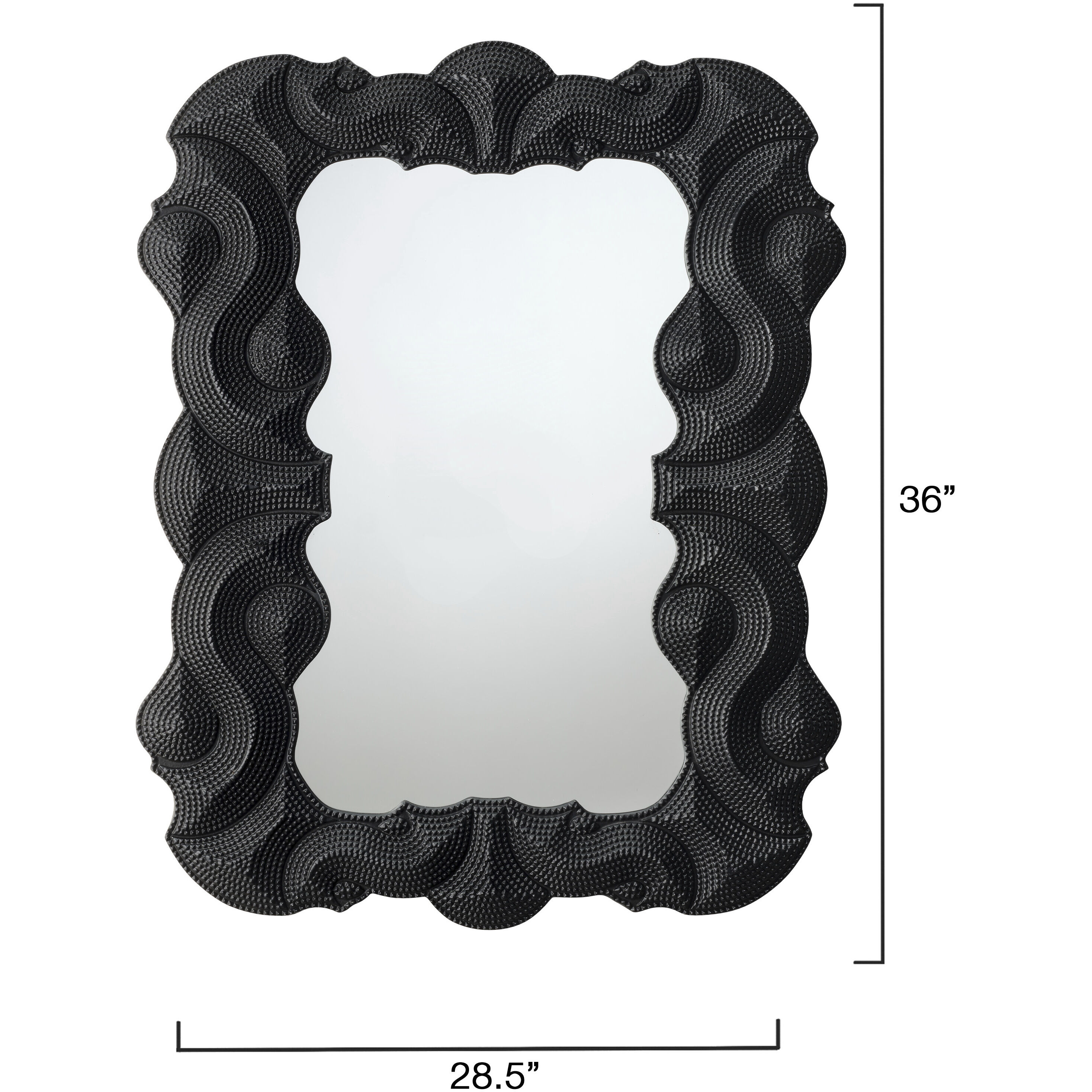 Baroque 36 X 28.5 inch Satin Black Mirror