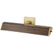 Cade 160 watt 26 inch Wood Finish with Brush Brass Picture Light Wall Light