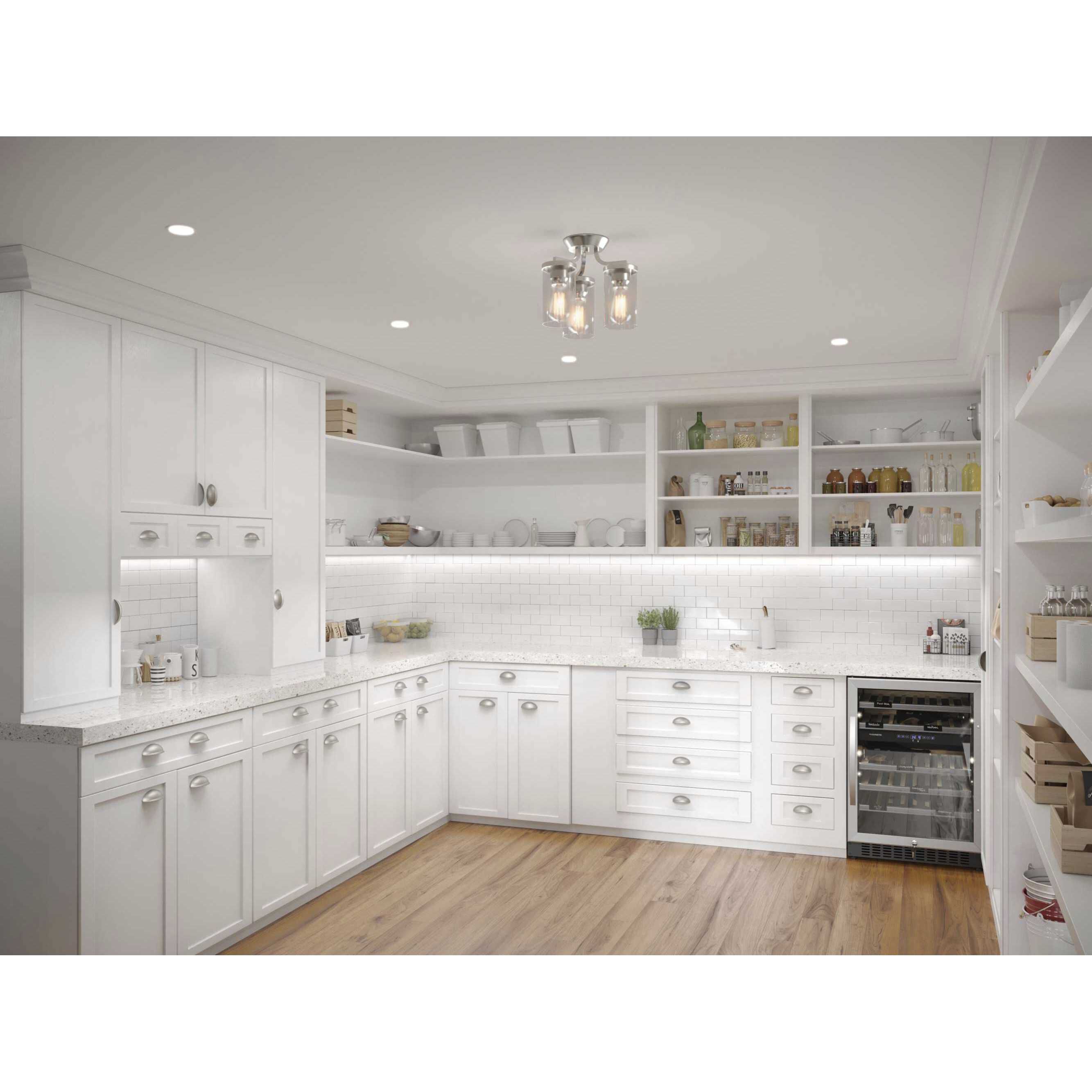 Lassiter 3 Light 13 inch Brushed Nickel Semi-Flush Mount Ceiling Light