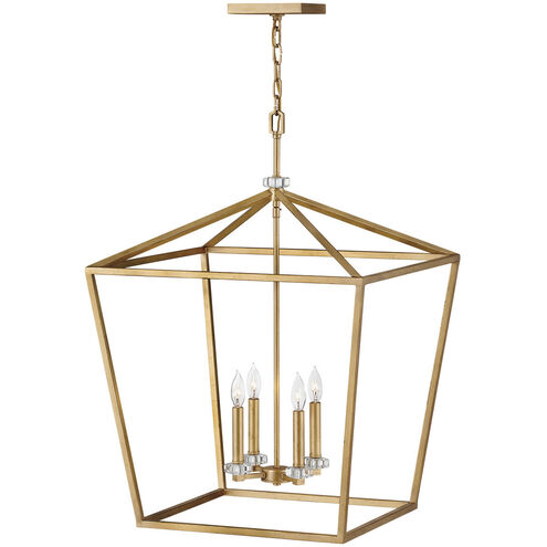 Stinson LED 22 inch Distressed Brass Indoor Chandelier Ceiling Light