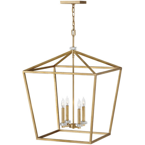 Stinson 4 Light 22 inch Distressed Brass Indoor Chandelier Ceiling Light