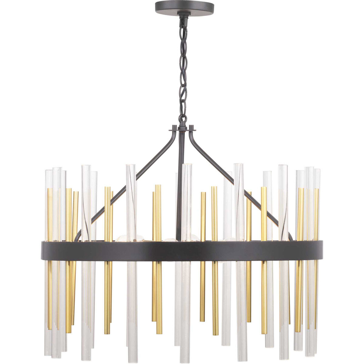 Orrizo 6 Light 24 inch Matte Black Chandelier Ceiling Light, Design Series