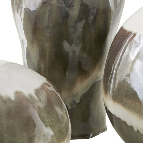 Earthflow Earthy Tones and Soft Ivory Outdoor Vases, Set of 3