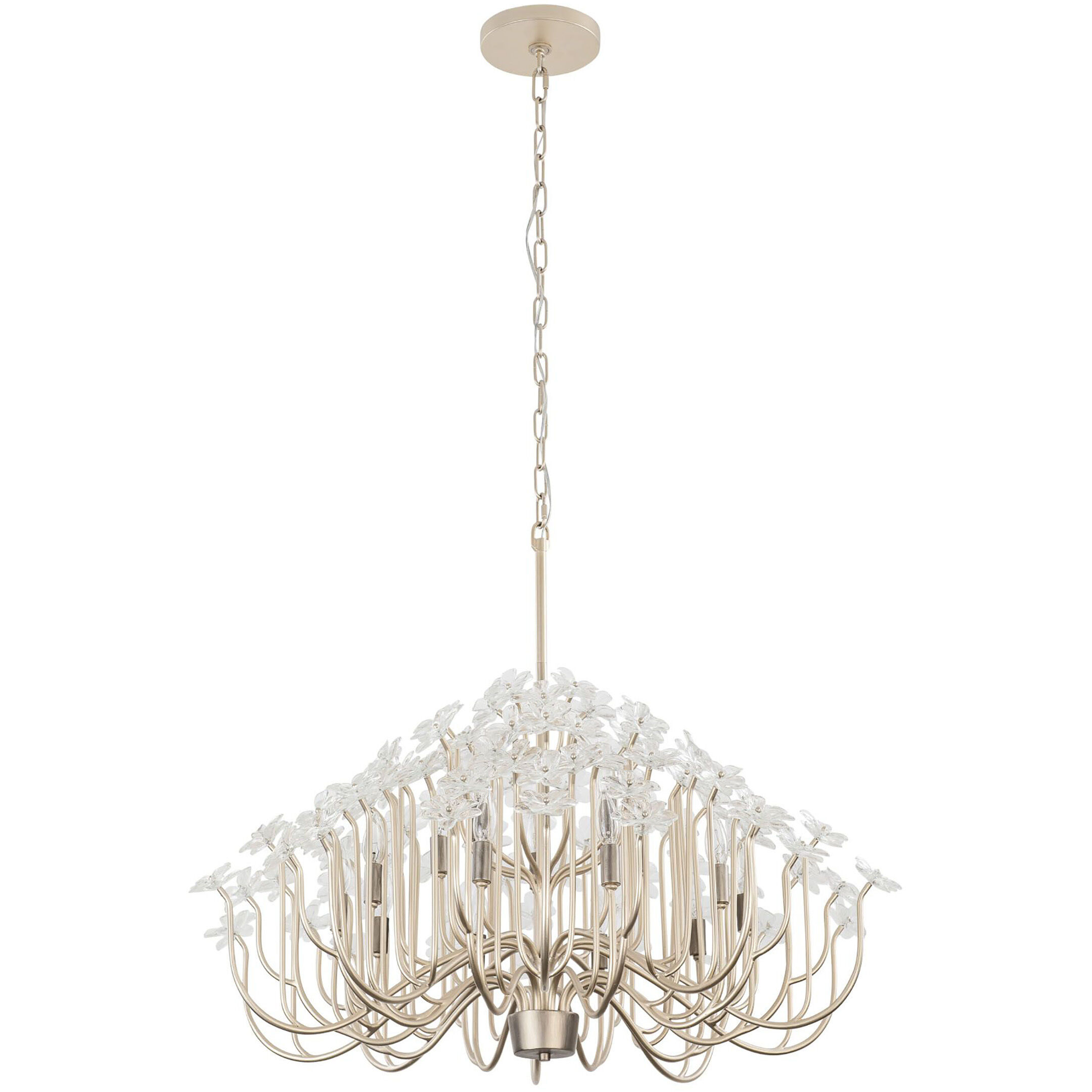 Wildflower 15 Light 40 inch Gold Dust Chandelier Ceiling Light, Smithsonian Collaboration