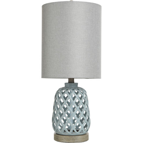 Signature 23.3 inch 100 watt Blue Table Lamp Portable Light