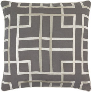 Tate 22 X 22 inch Charcoal and Beige Throw Pillow
