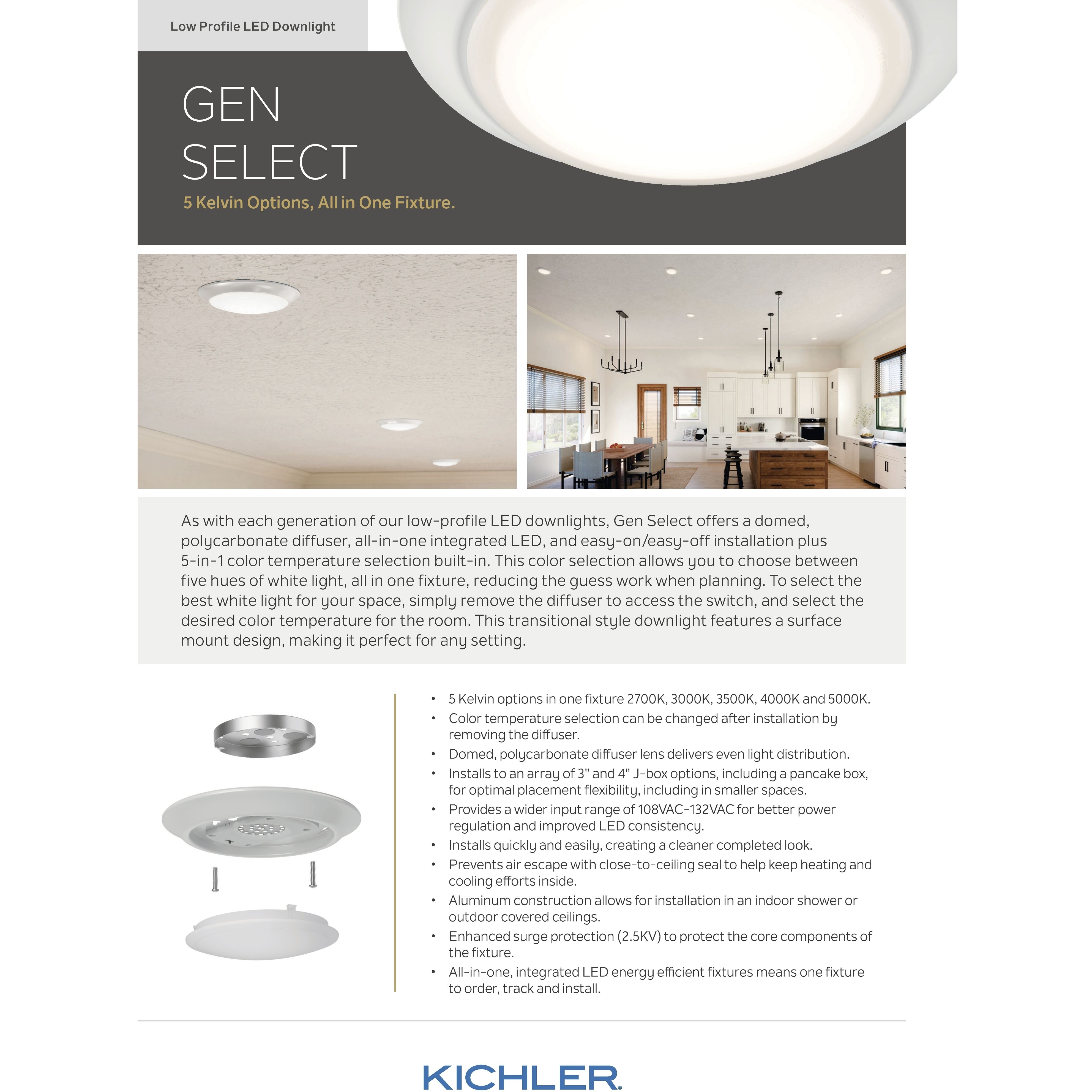 Gen Select T White Downlight