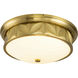 Epsilon 3 Light 17.5 inch Aged Brass Flush Mount Ceiling Light