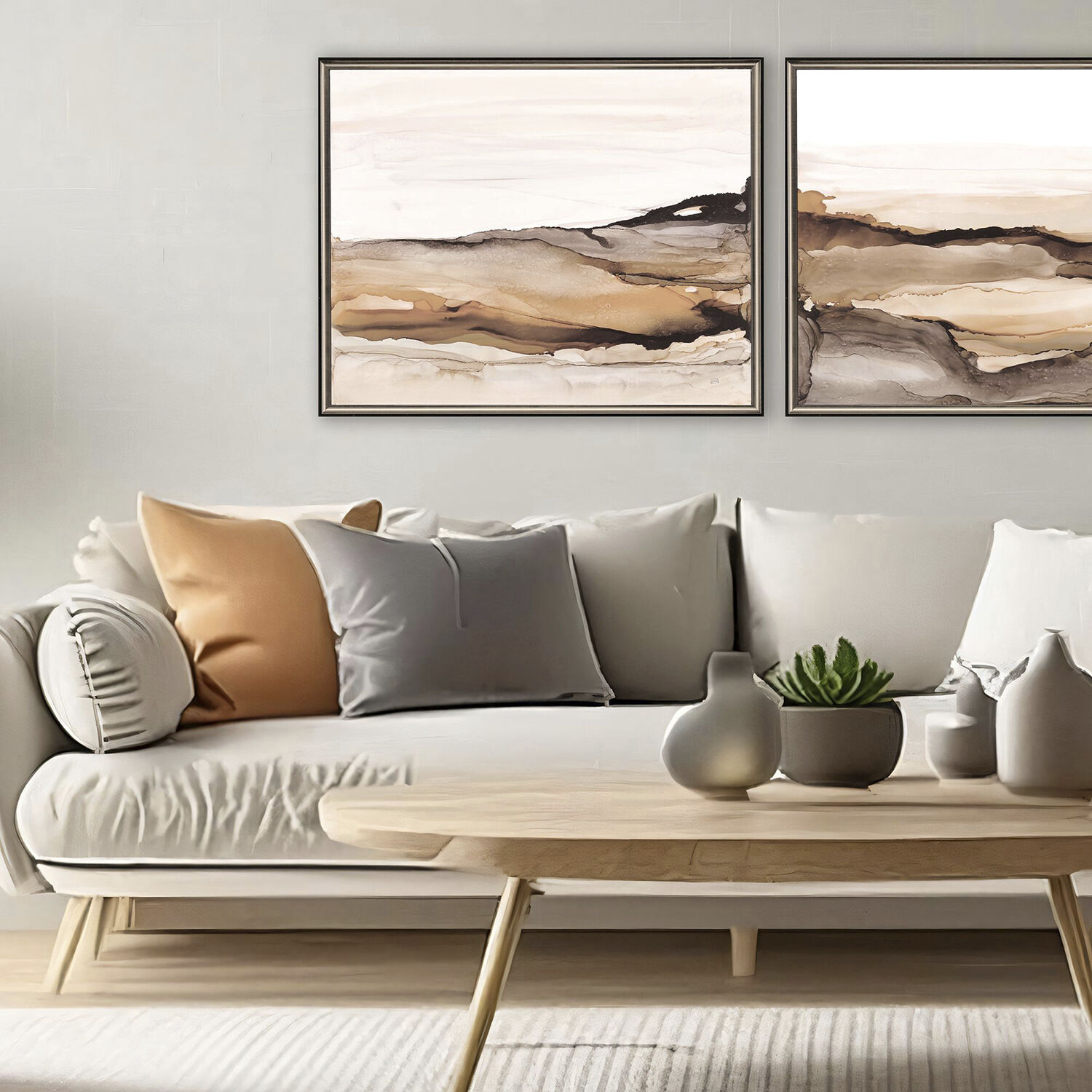 Neutralscape 31 X 25 inch Non-Glass Framed Art, Propac