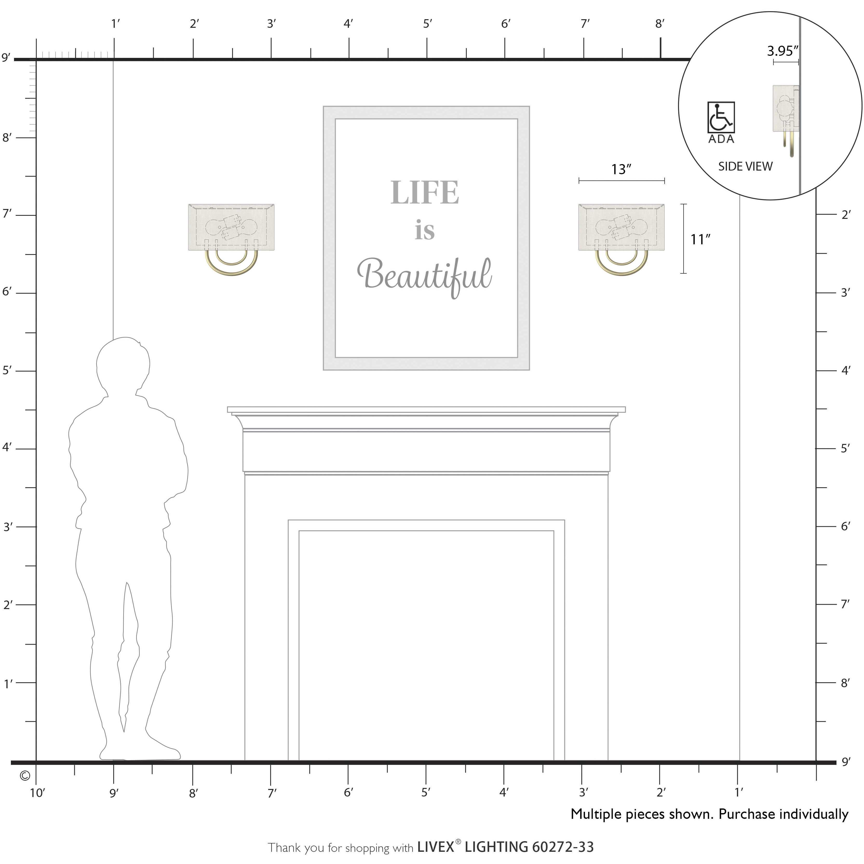 Stratton 2 Light 13 inch Soft Gold ADA Wall Sconce Wall Light