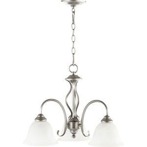 Spencer 3 Light 21 inch Classic Nickel Mini Chandelier Ceiling Light in Faux Alabaster