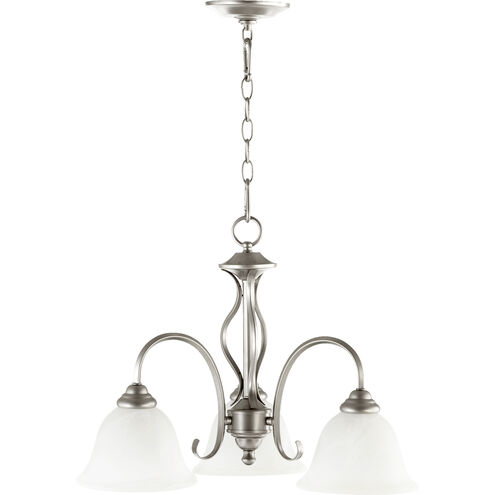 Spencer 3 Light 21 inch Classic Nickel Mini Chandelier Ceiling Light in Faux Alabaster