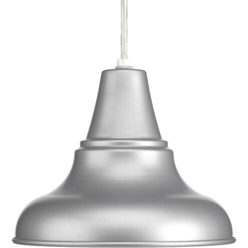 District LED 8 inch Metallic Gray Outdoor Hanging Lantern