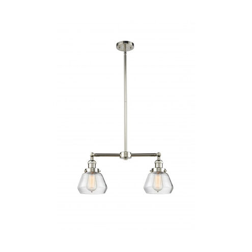 Franklin Restoration Fulton 2 Light 21 inch Polished Nickel Chandelier Ceiling Light in Clear Glass, Franklin Restoration