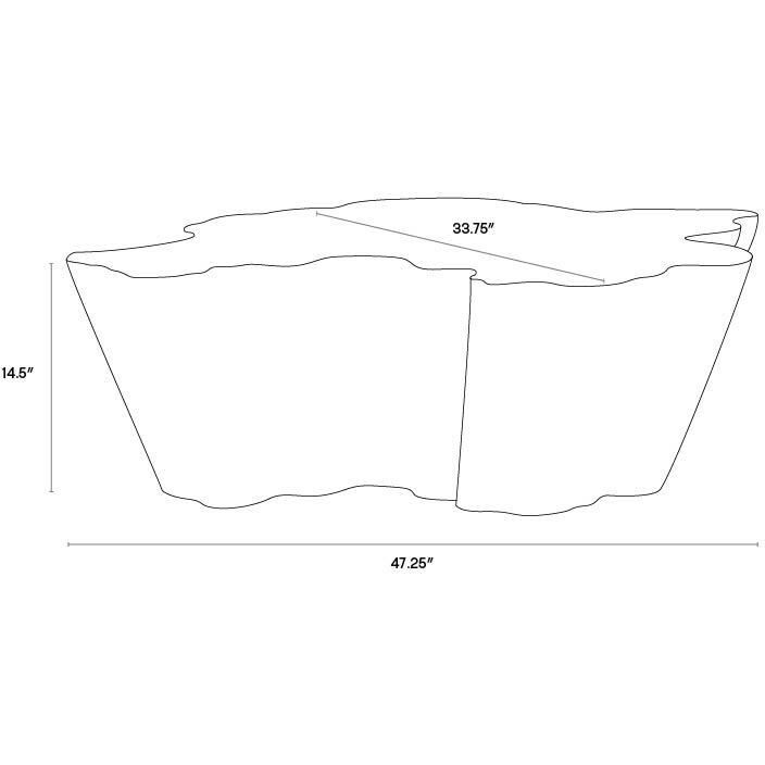 Lynx 47.25 X 33.75 inch Antique Grey Coffee Table
