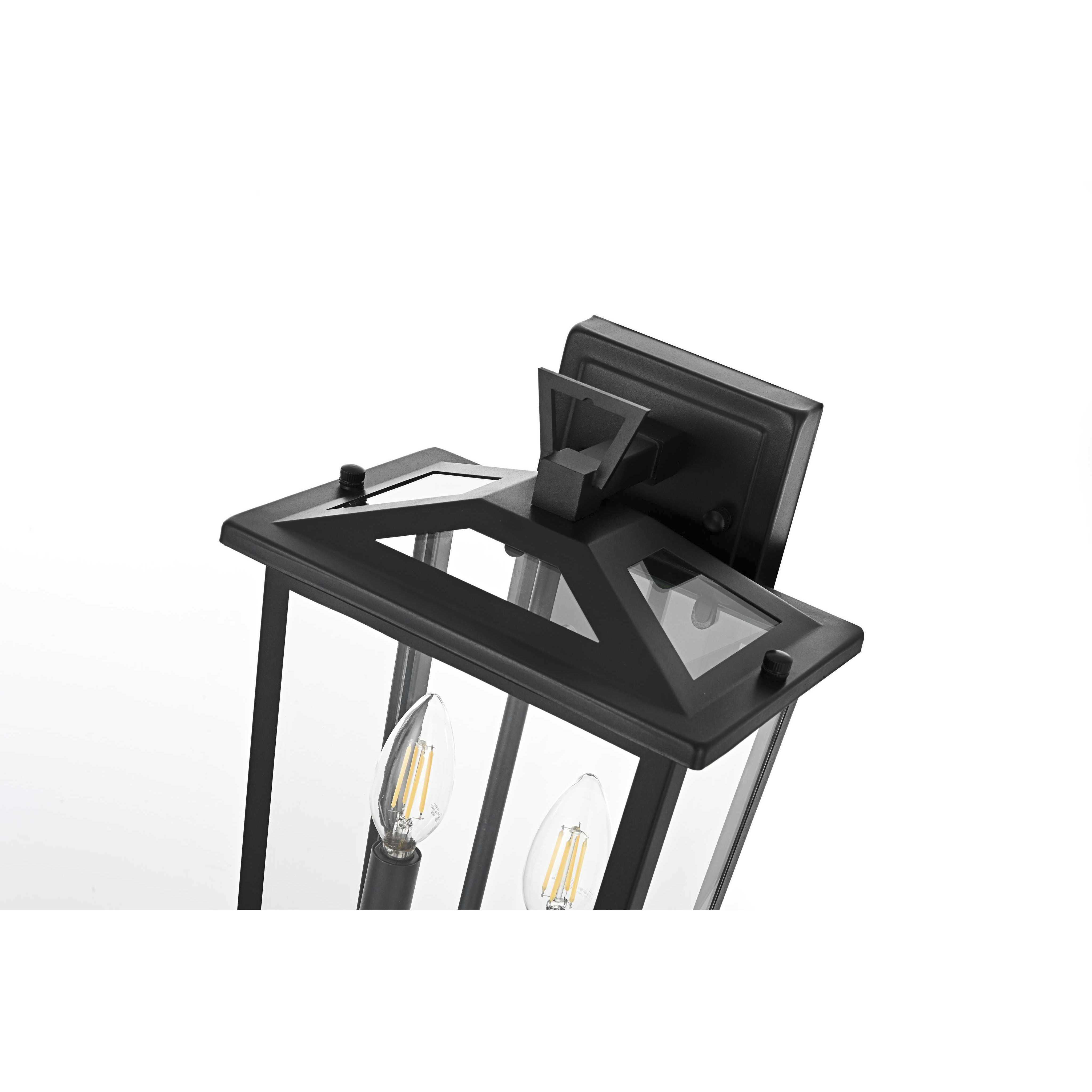 Berks 2 Light 14.5 inch Black Outdoor Wall Sconce