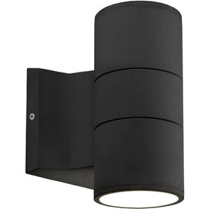 Lund LED 7 inch Black with Gray Exterior Wall Sconce