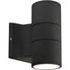 Lund LED 7 inch Black Exterior Wall Sconce