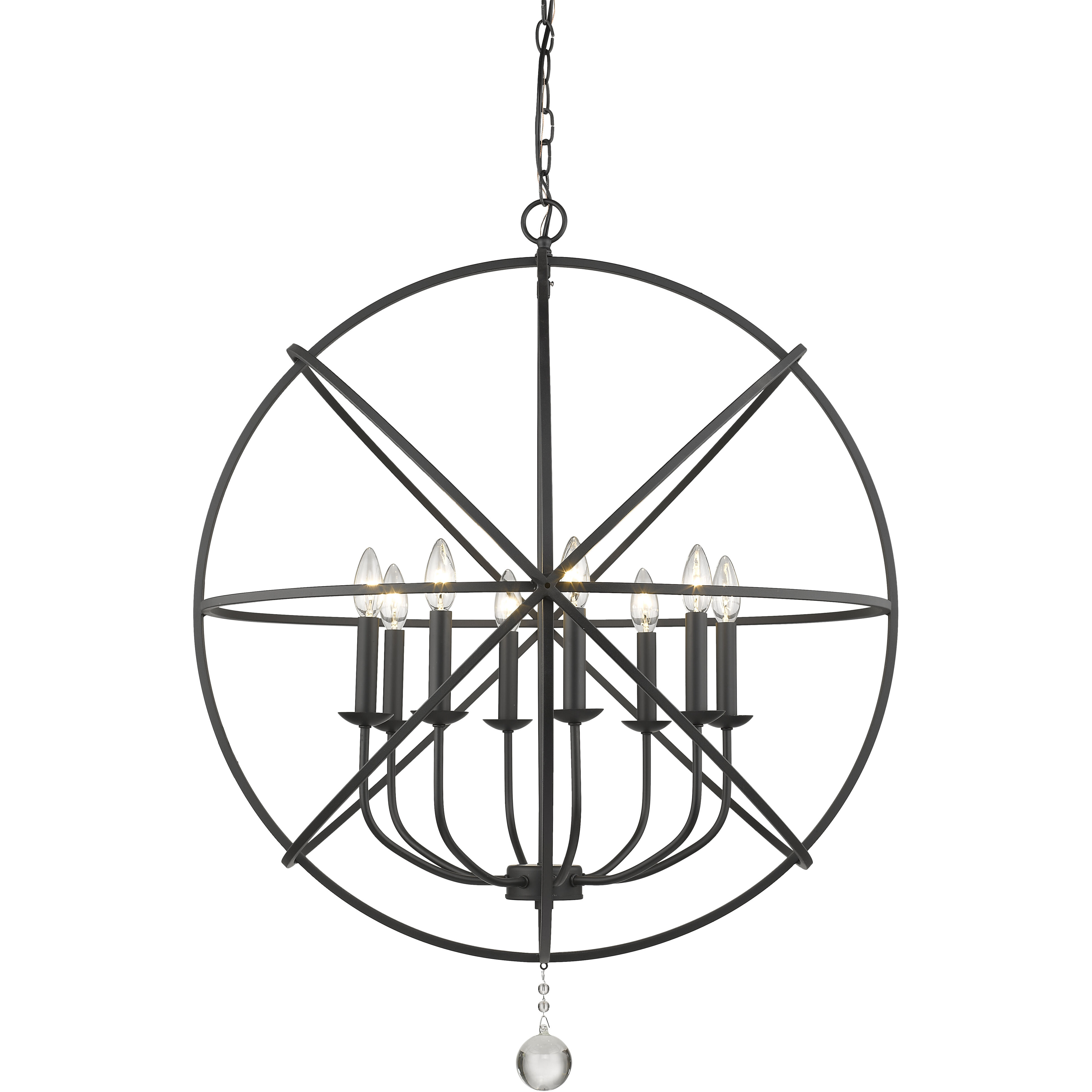 Tull 8 Light 30 inch Matte Black Chandelier Ceiling Light