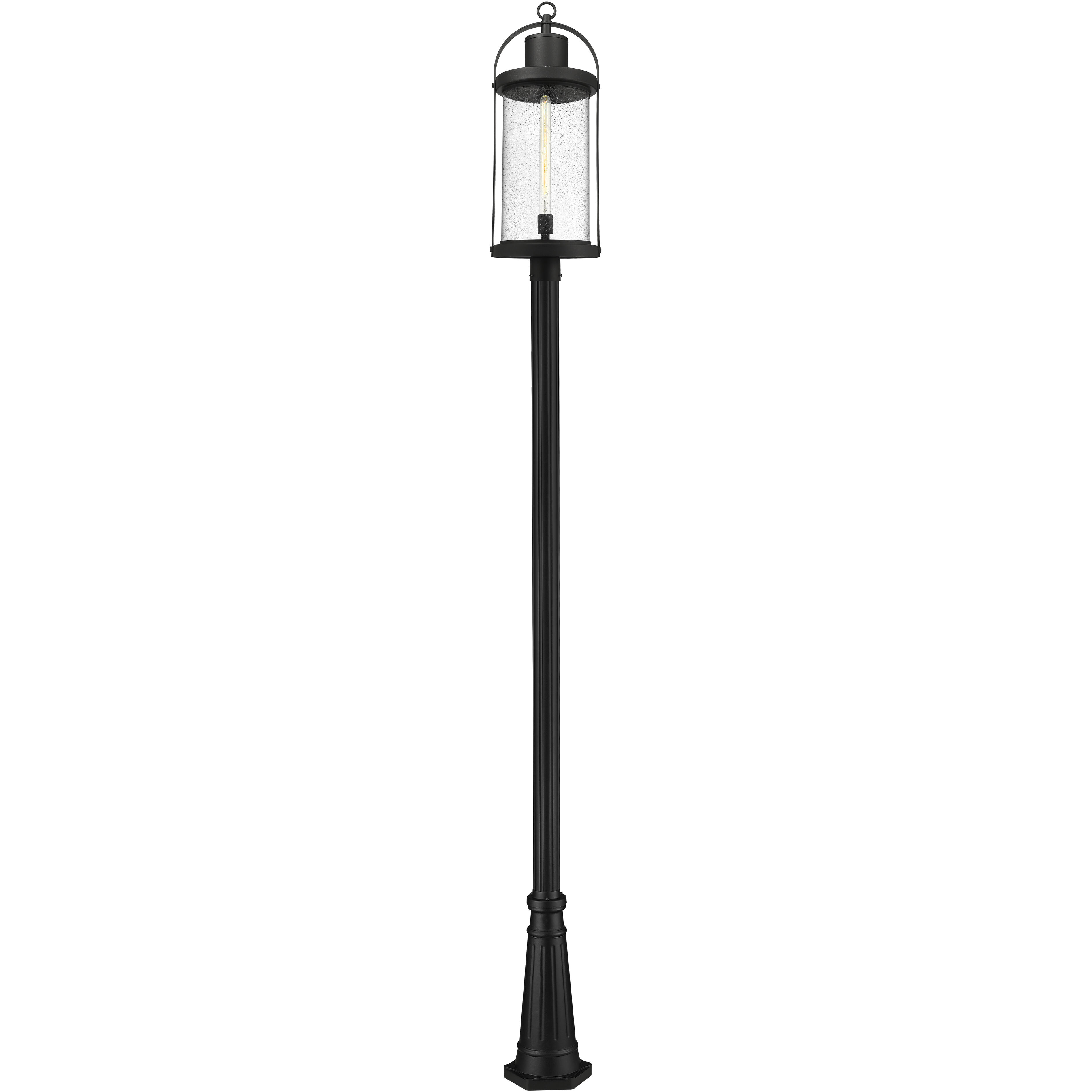 Roundhouse 1 Light 125.25 inch Black Outdoor Post Mounted Fixture