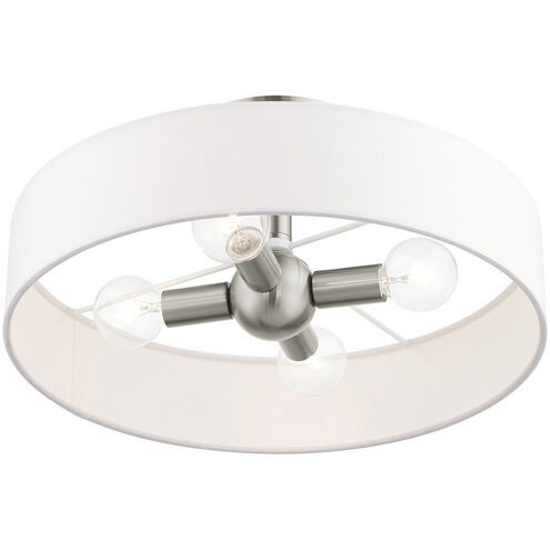Venlo 4 Light 14 inch Brushed Nickel Semi Flush Ceiling Light