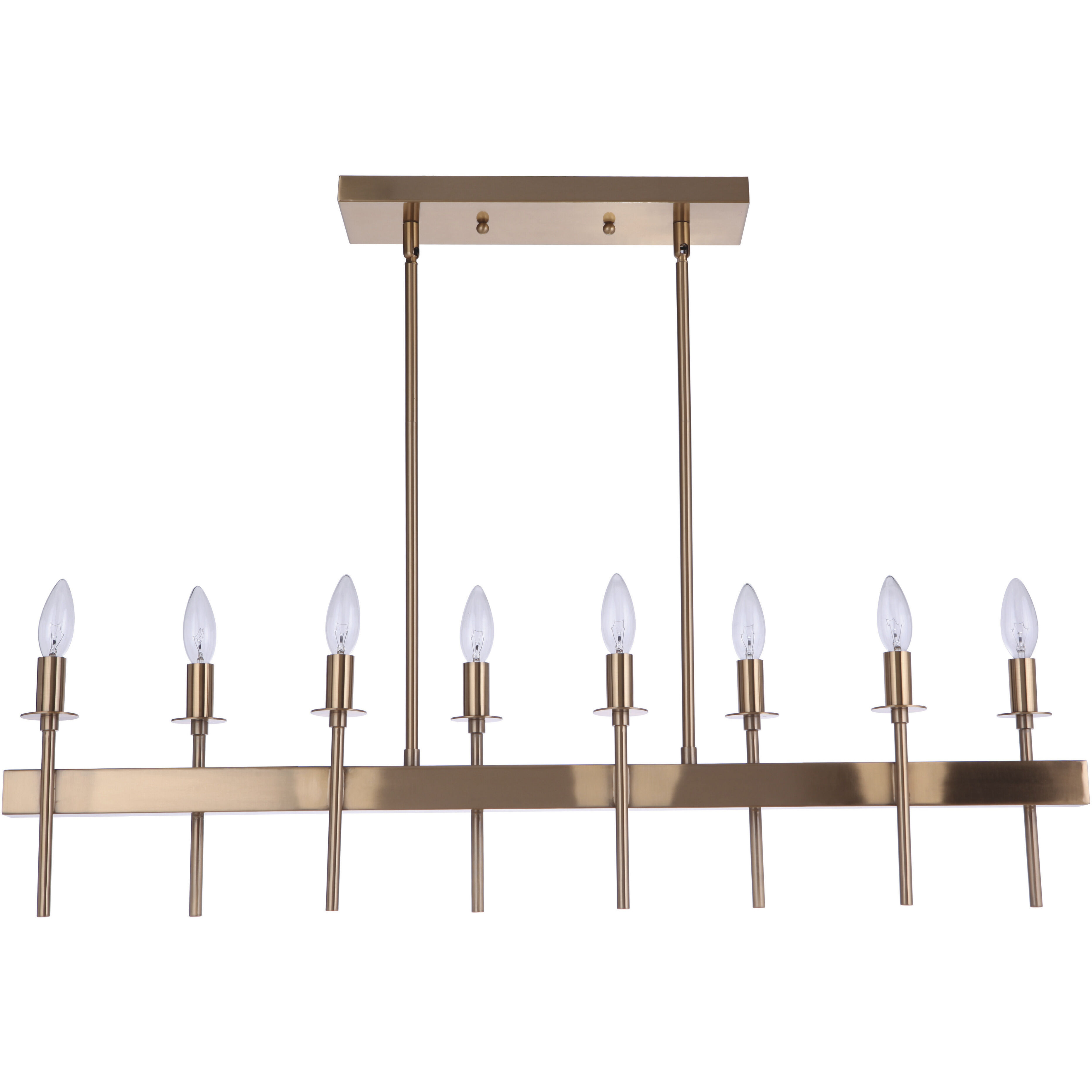 Larrson 8 Light 38 inch Satin Brass Island Ceiling Light